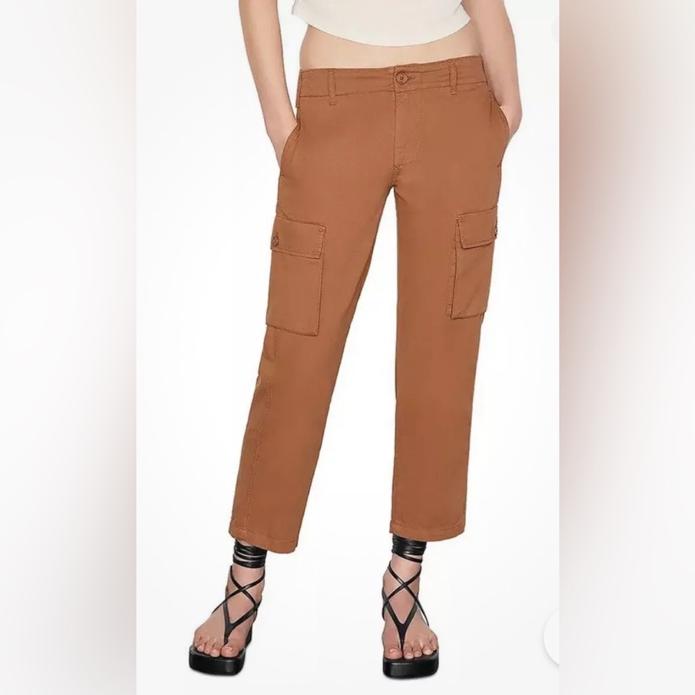 Women’s FRAME Relaxed Utility Cargo Pants Washed Latte Color Size‎ 25
